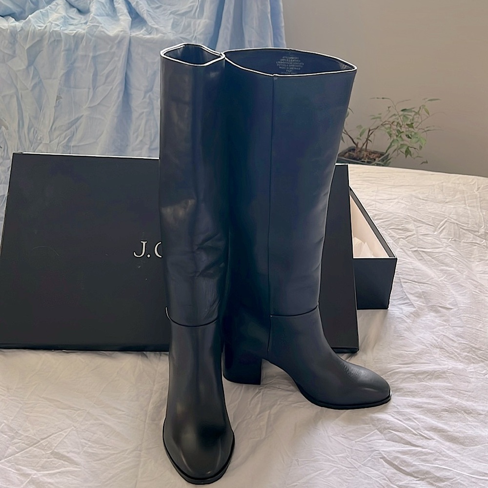 J.Crew knee high round heel boots Sz 7.5 New with box